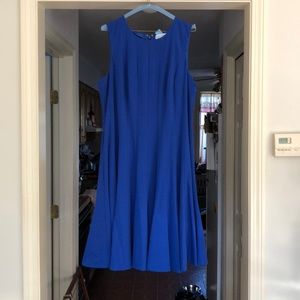 Blue princess seamed sleeveless dress